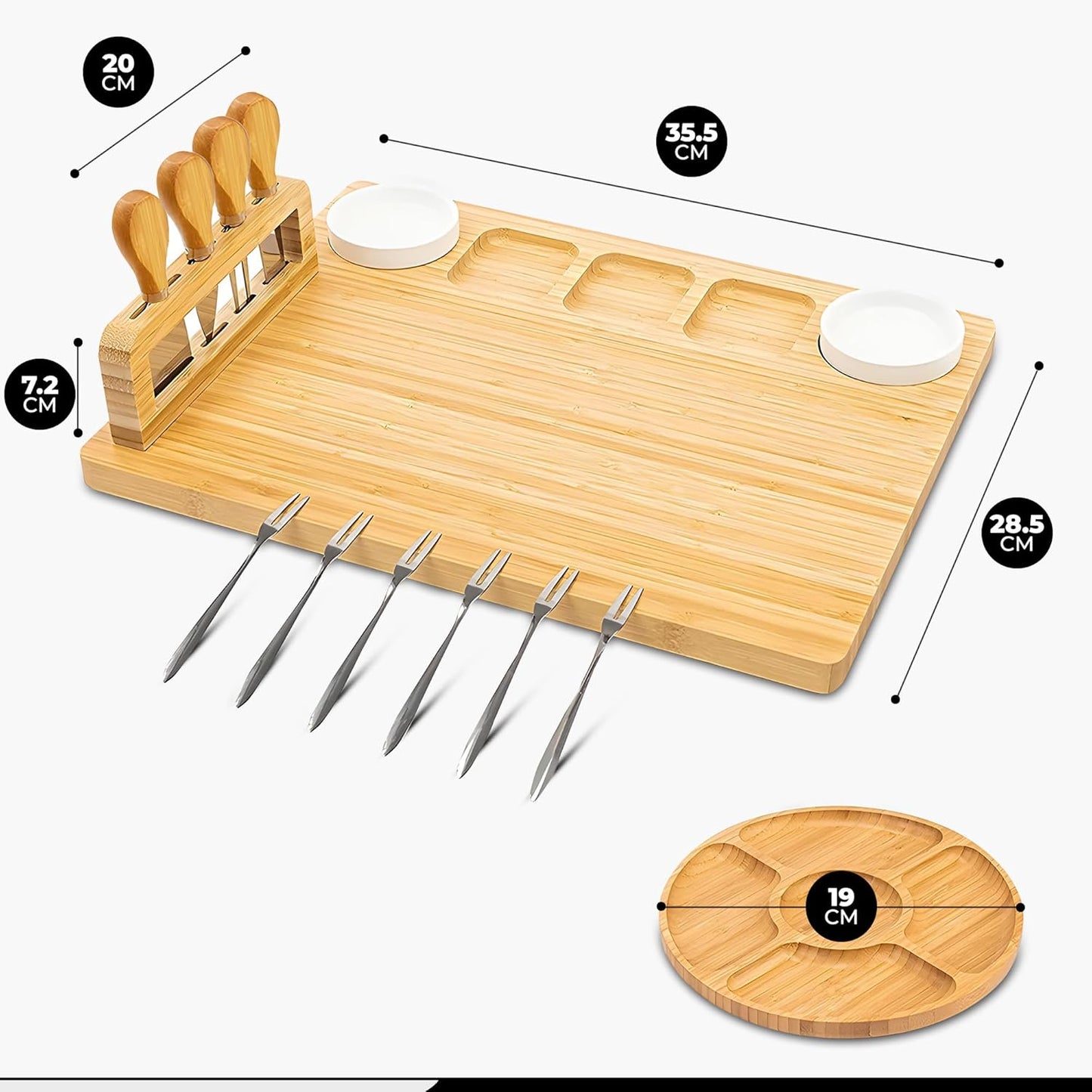 Servierplatten-Set mit Dipschälchen