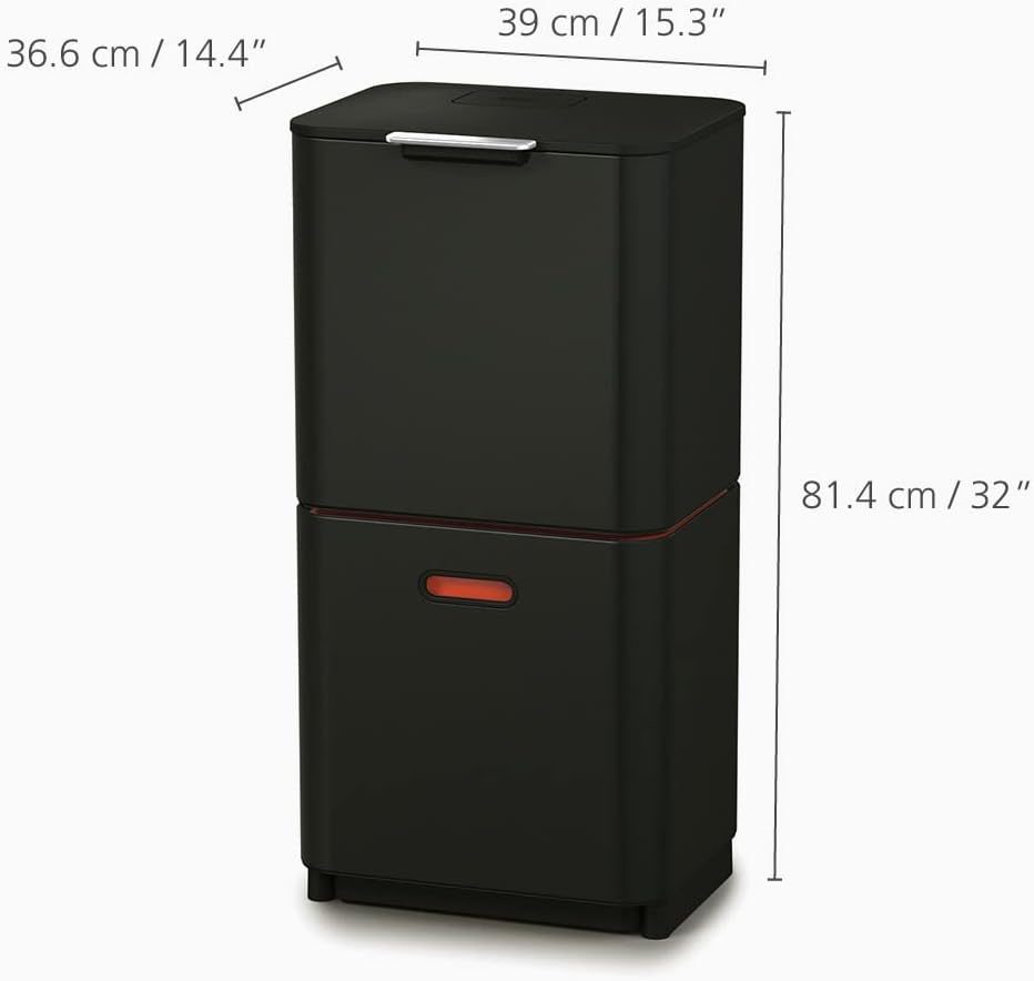 Intelligent Waste Prullenbak Totem Max, 60L Schwarz Single