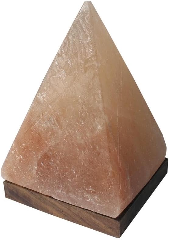 Salzkristall-Pyramide mit Holzsockel