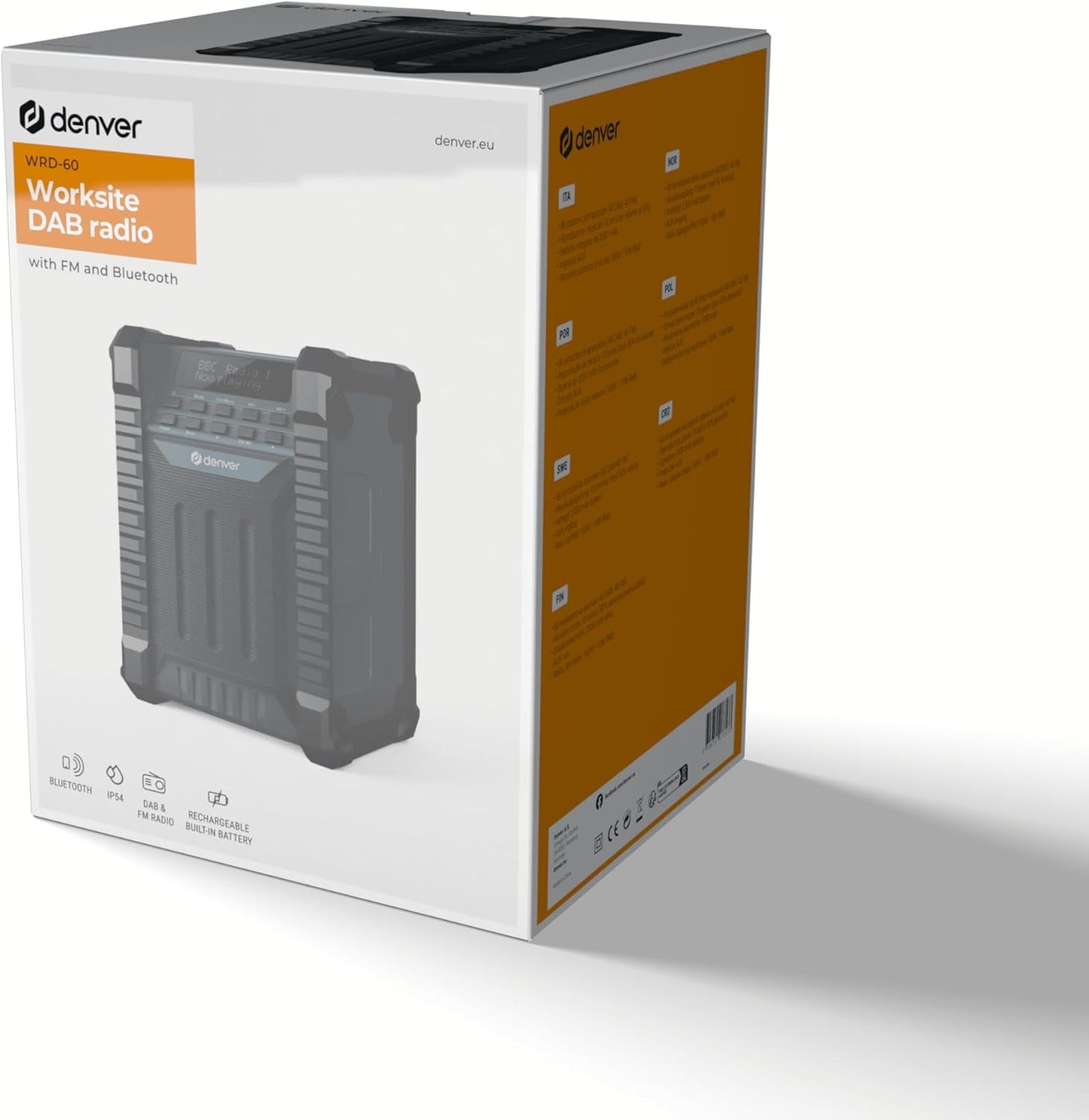 Baustellenradio mit DAB+/Bluetooth, IP54, USB-C/AUX