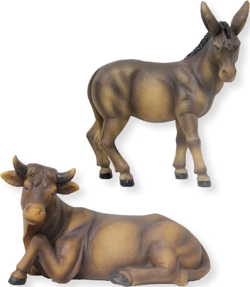 Krippenfiguren-Set Ochs und Esel