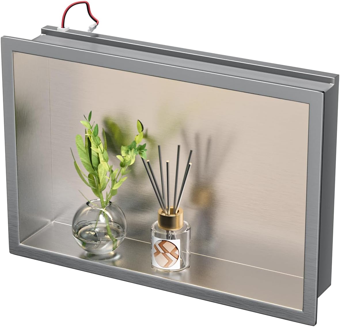 Duschnische mit LED-Licht, wasserdicht, Silber 45 x 30 x 10 cm