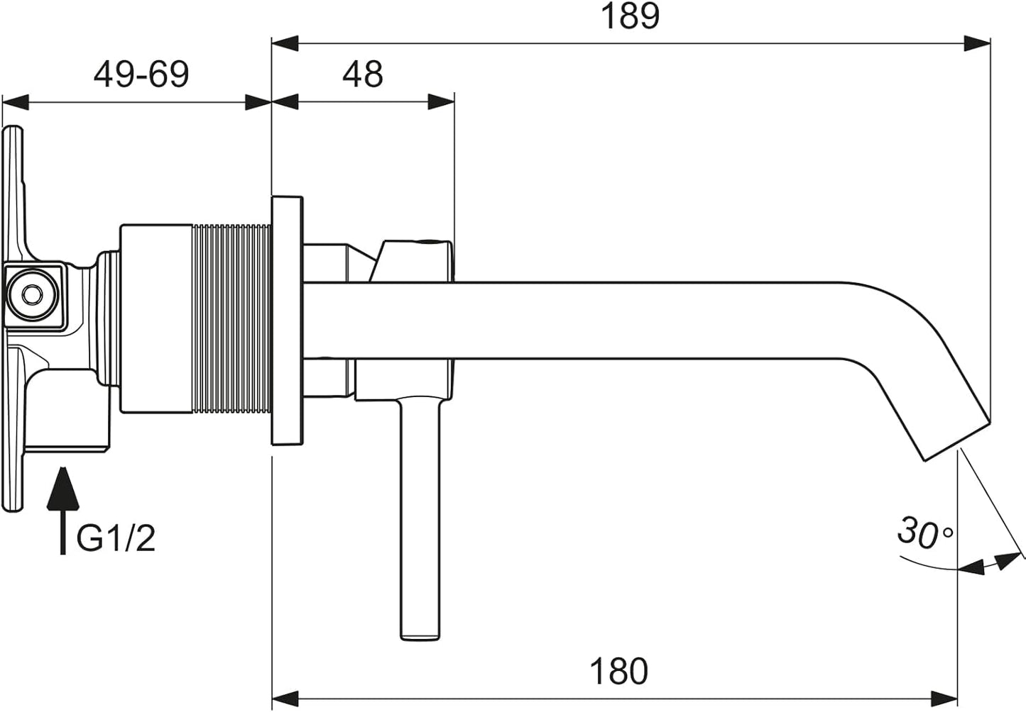 A6938AA Ceraline Wand-Waschtischarmatur, Wandmodel