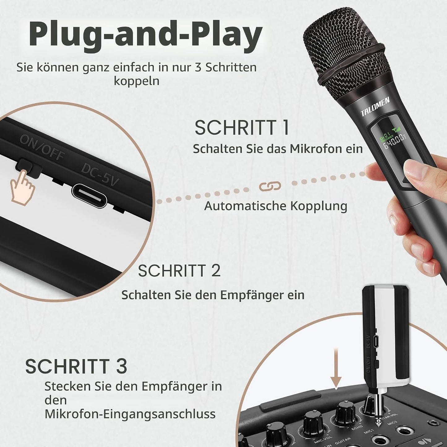 Kabelloses Dual-Mikrofon-Set K60-2 für Bühne & Event, Grau