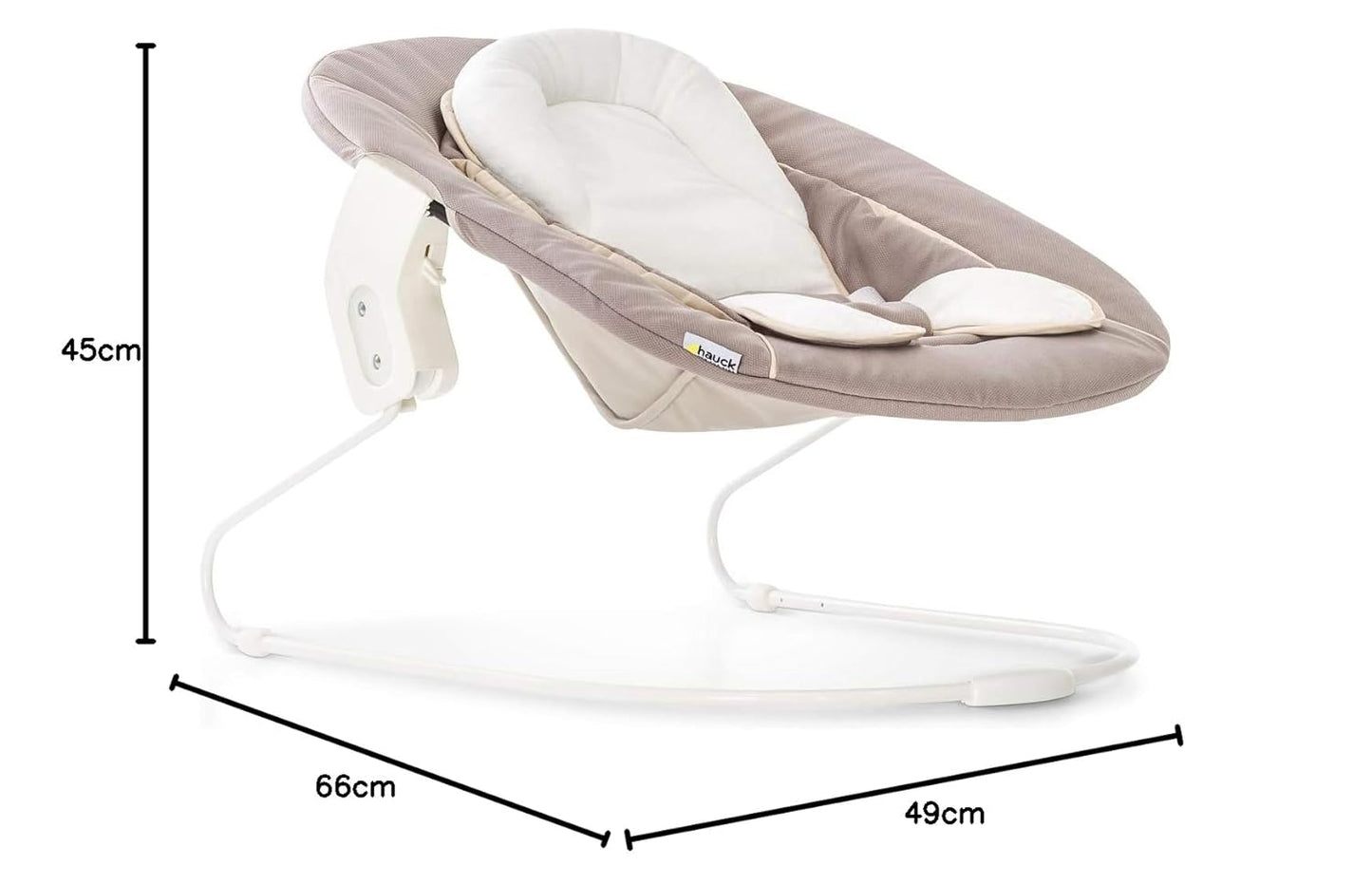 2in1 Babywippe & Neugeborenenaufsatz für Hochstuhl, Stretch Beige 3-Punkt-Gurt Single