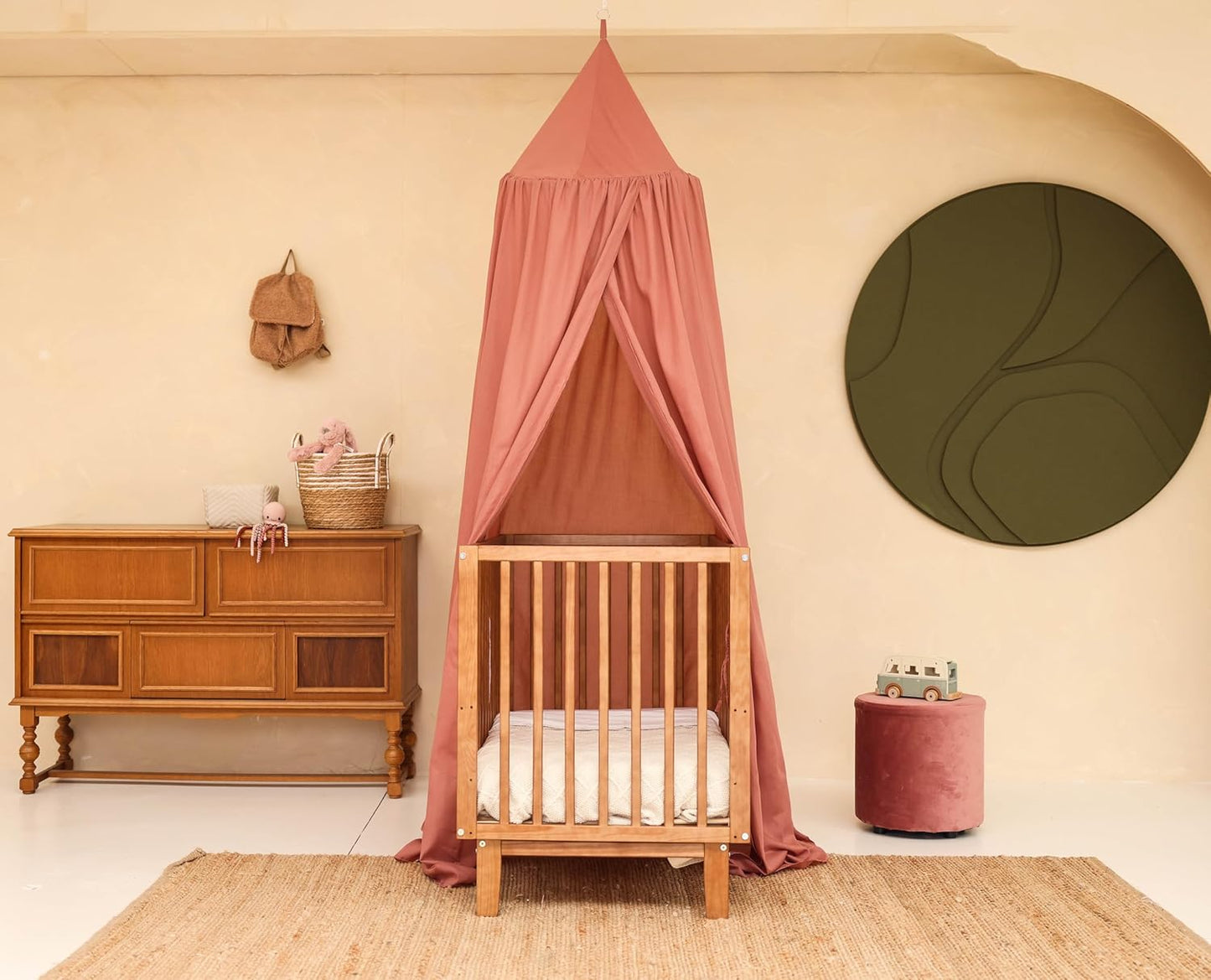 Baldachin für Kinderzimmer & Babybett, Altrosa 55 x 240 x 420 CM