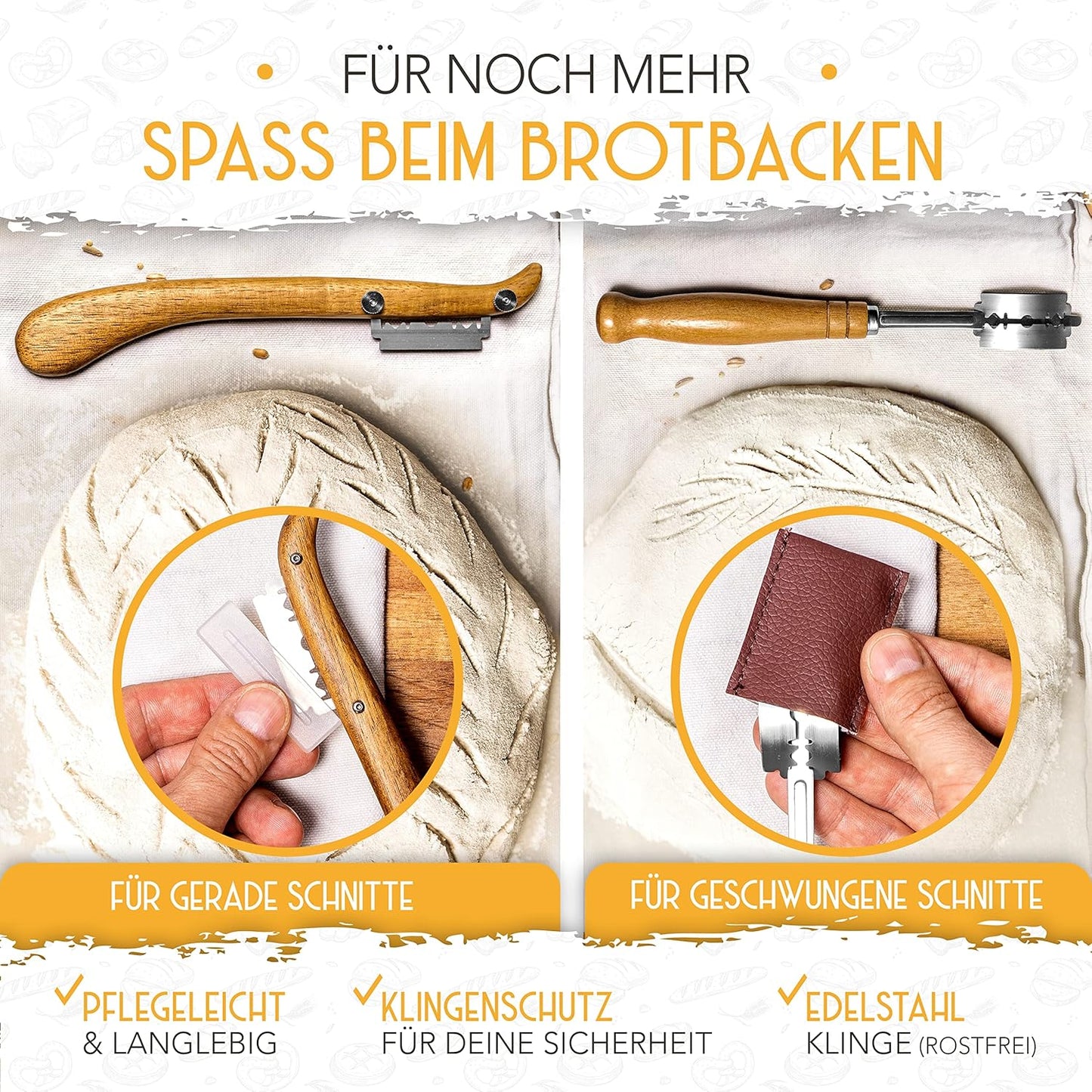 Bäckermesser-Set, Bäckermesser + Bäckerleinen