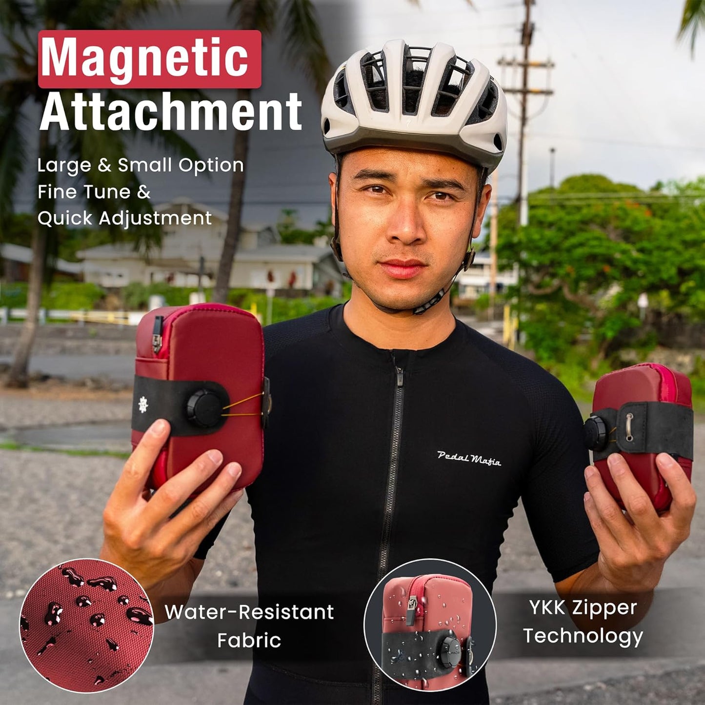 Falcon Magnetische Satteltasche, Rot L