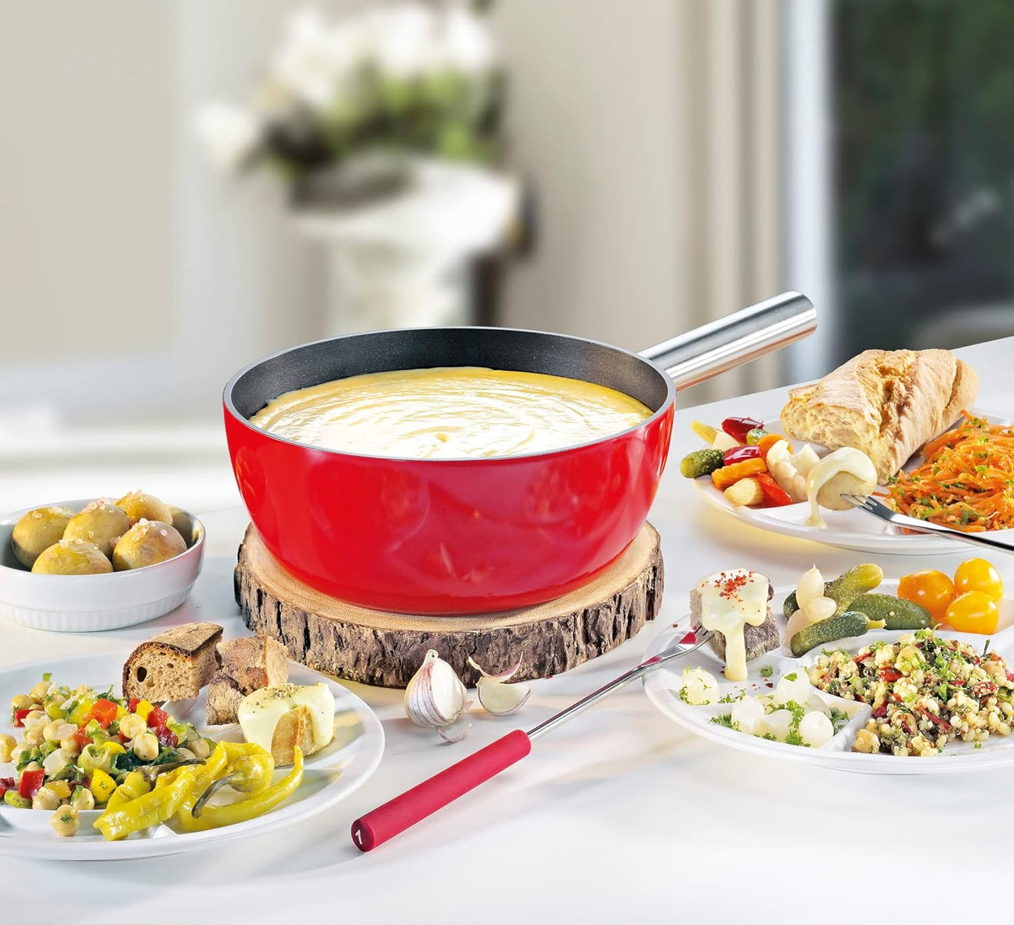 Fondue Set, Rot Fondue Set