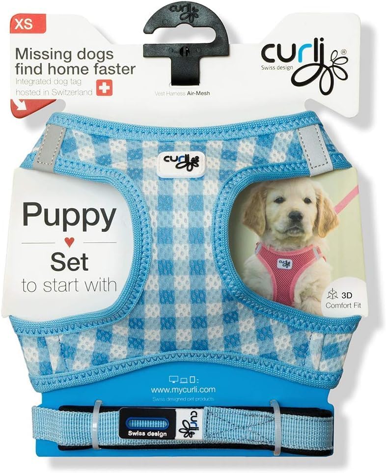 Hundegeschirr, Skyblue-Caro 2XS