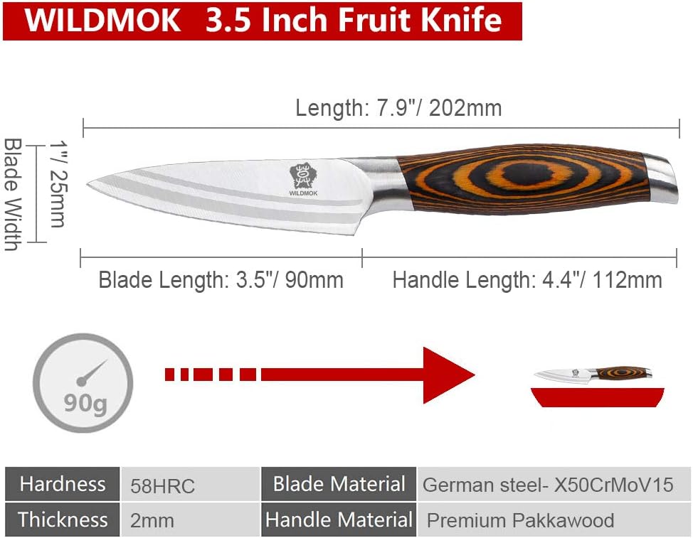 Schälmesser, Gemüsemesser 9cm