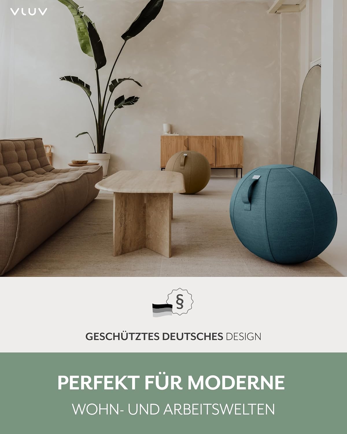 Ergonomischer Sitzball Stov, 60cm - 65cm Petrol