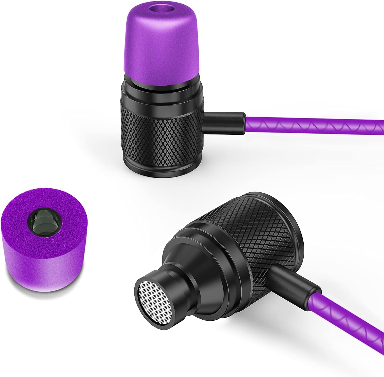 In-Ear Kopfhörer mit Kabel und Mikrofon, 3.5 mm Lila