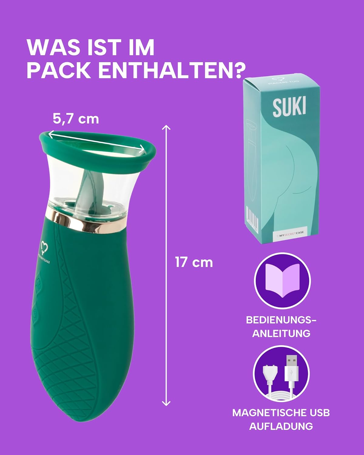 Druckwellenvibrator Suki mit 9 Vibrationsmodi, wasserdicht, Suki
