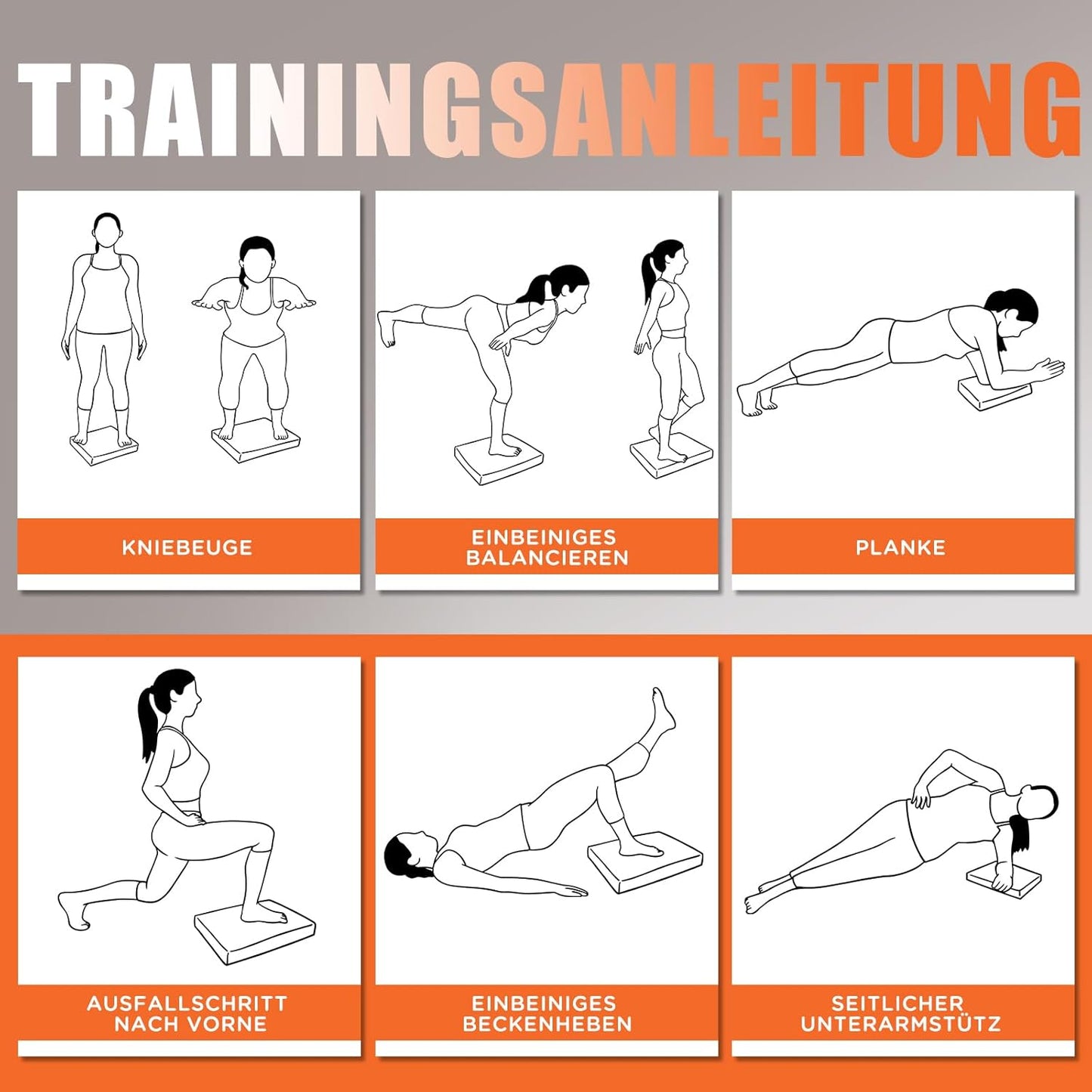 Rutschfestes Balance Pad, Schwarz XL