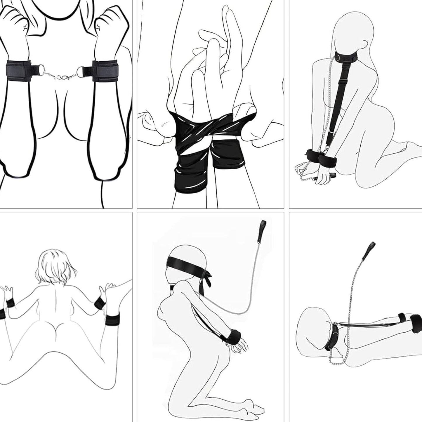 Bondage-Set mit Halsband & Handschellen