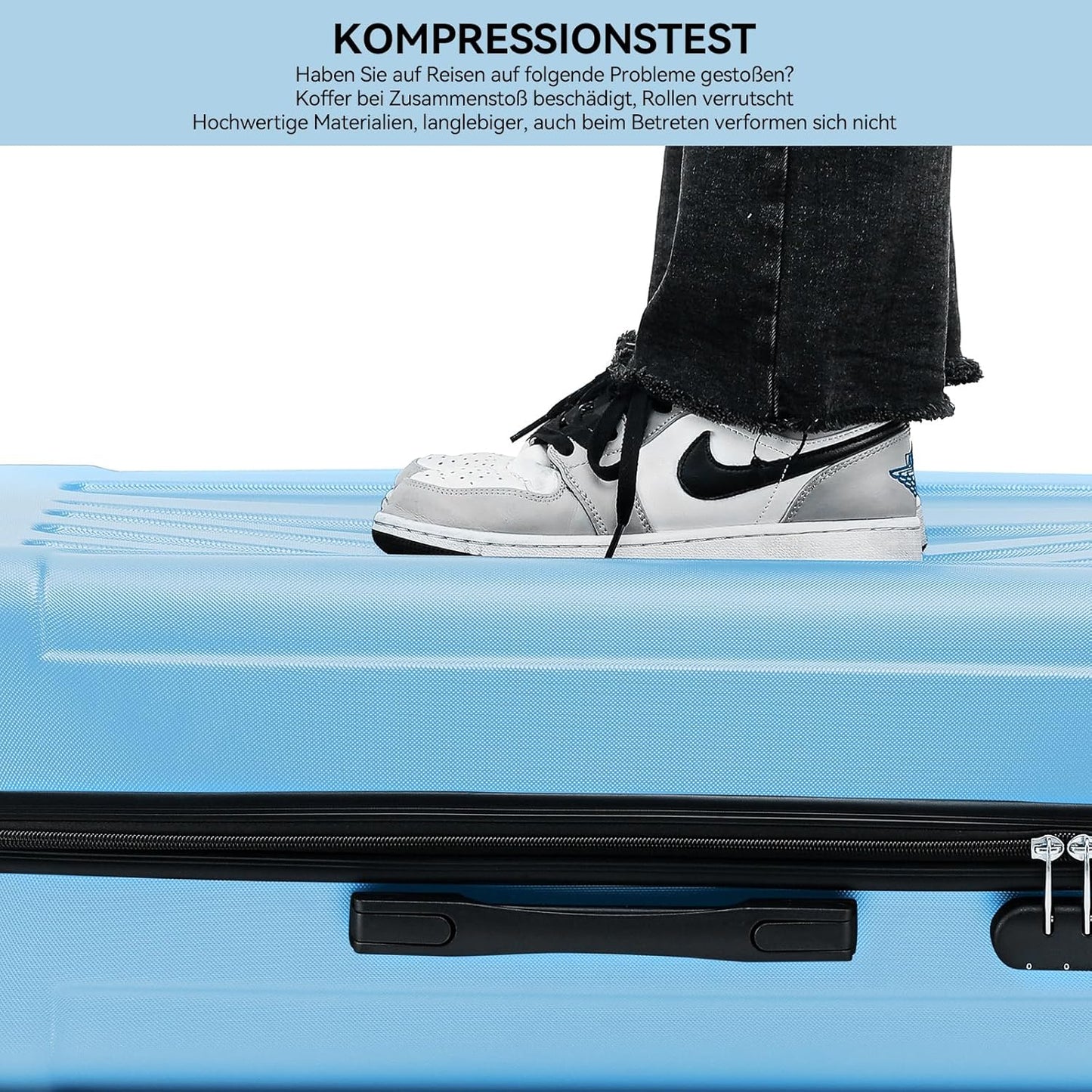 Hartschalenkoffer Trolley mit Zahlenschloss (55 cm), Glacial Blue Small-55 cm