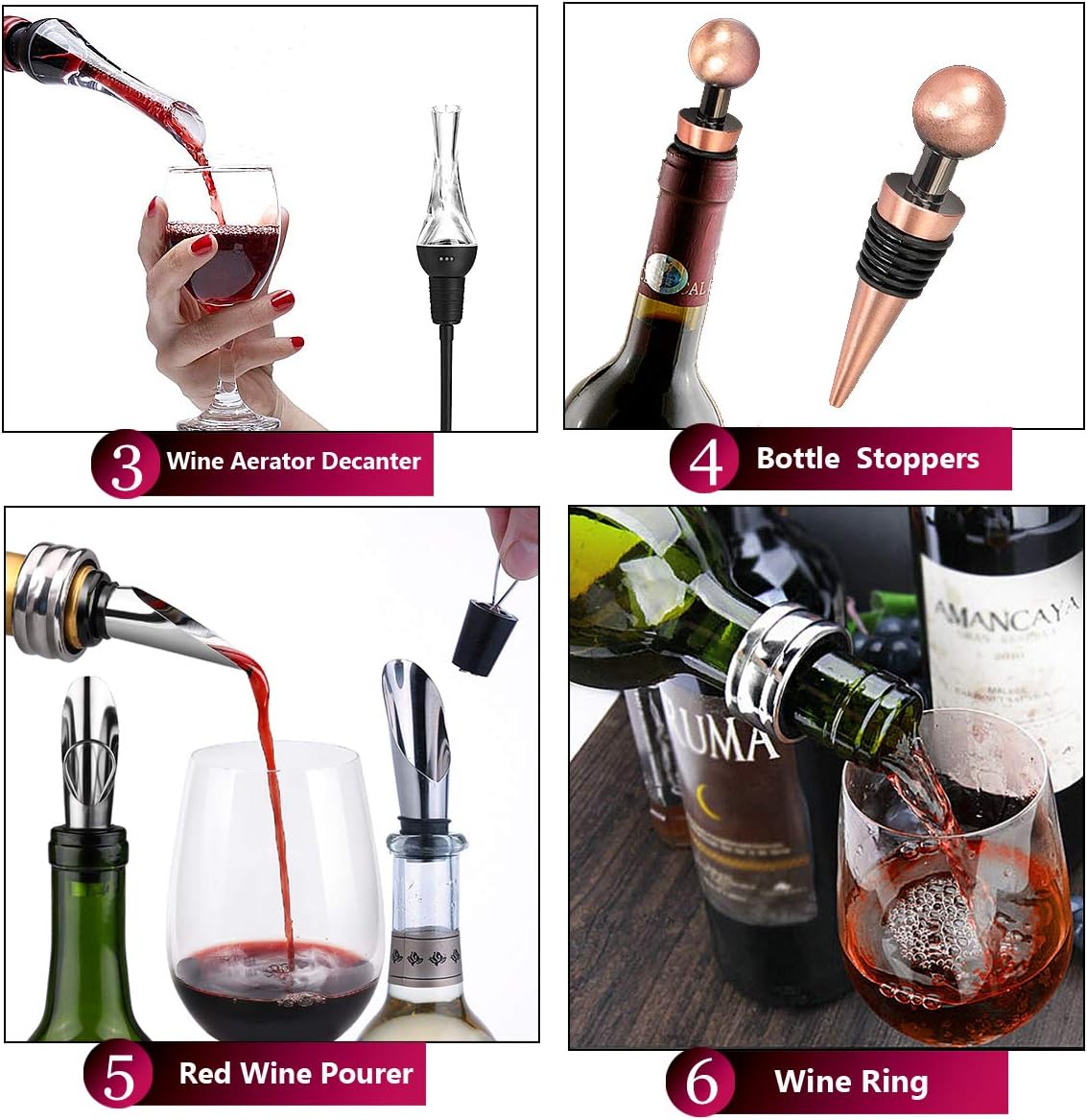 Korkenzieher Geschenkset in Holzkiste (Sommelier-Set), Style 01
