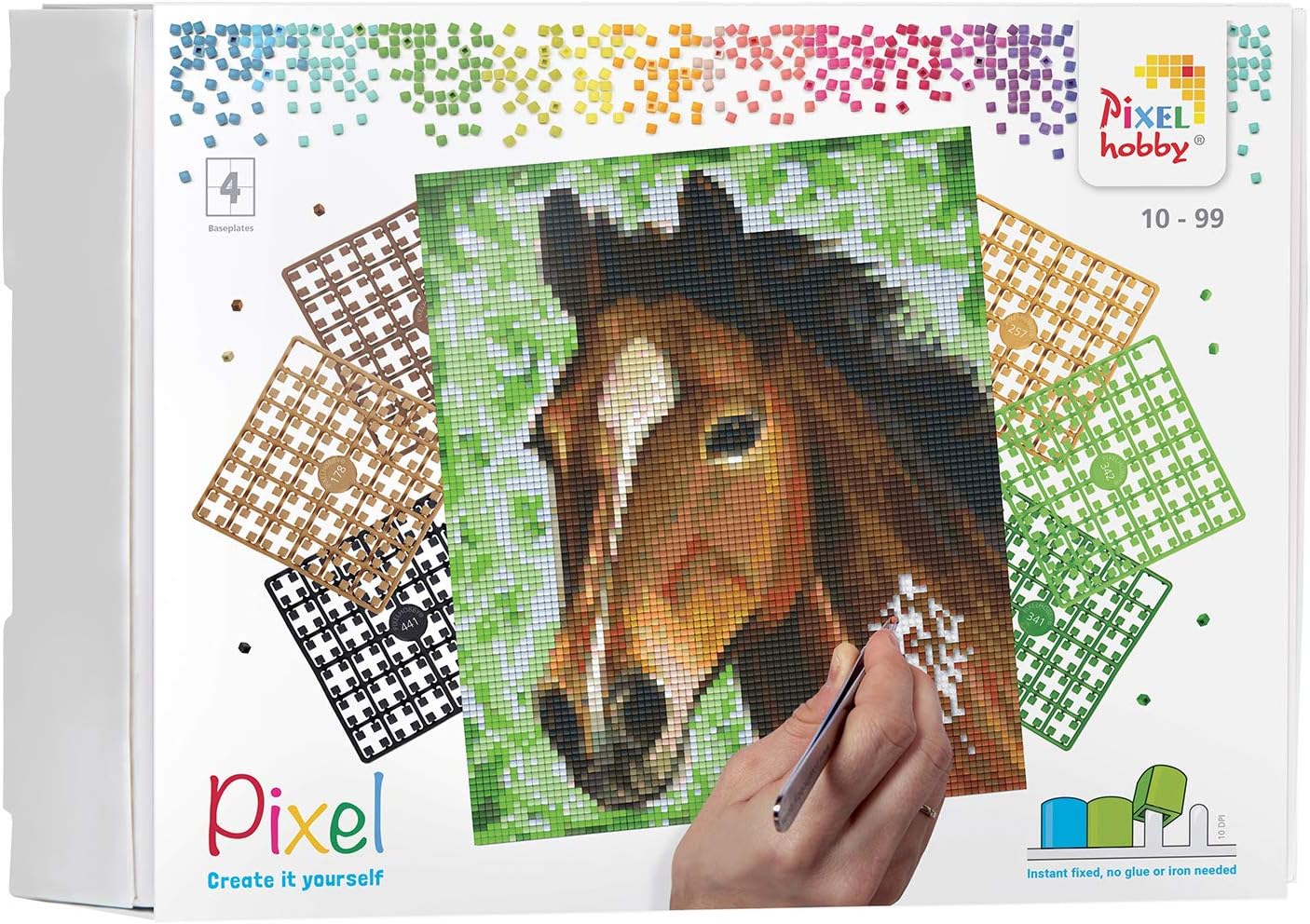 Pixel Geschenkset 4 Basisplatten - Pferd, Pferd