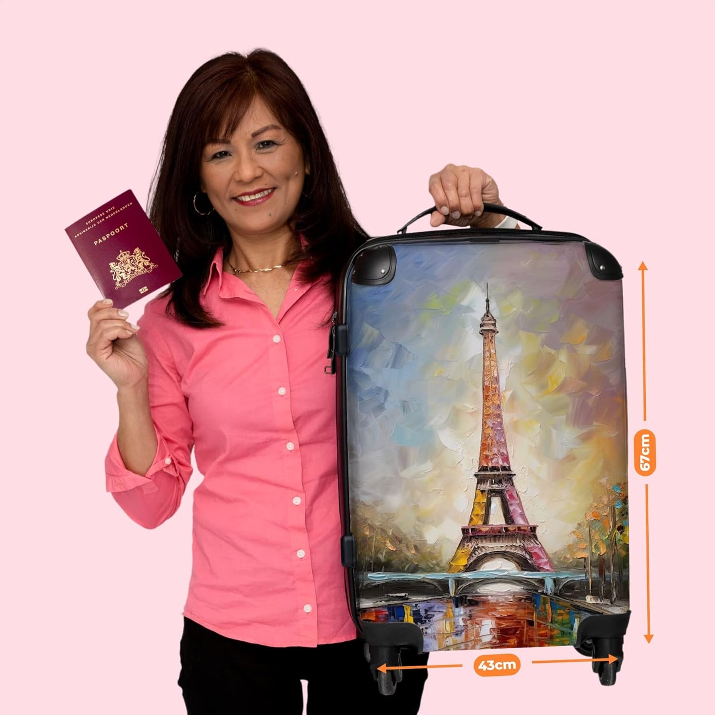 Grosser Rollkoffer mit Eiffelturm-Motiv (90 Liter)