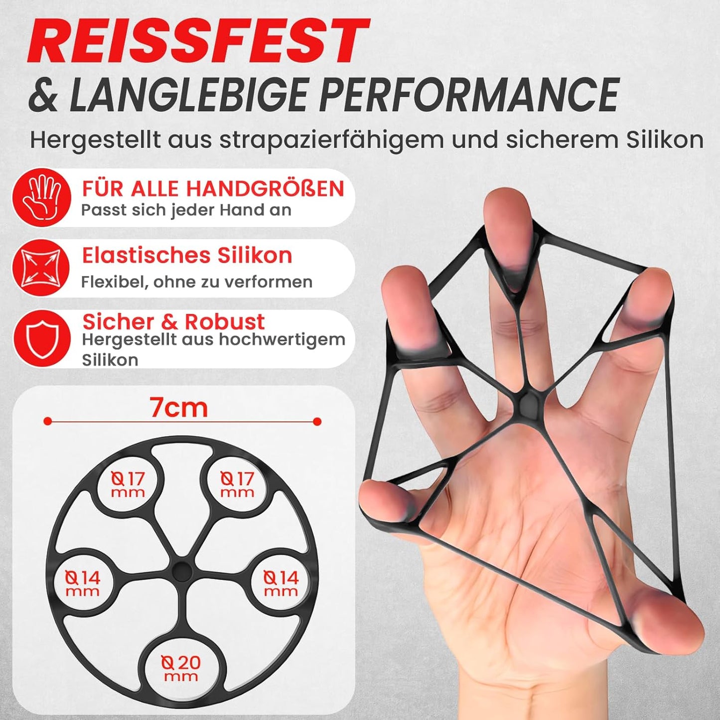 5-teiliges Handtrainer-Set, Schwarz 5er Set