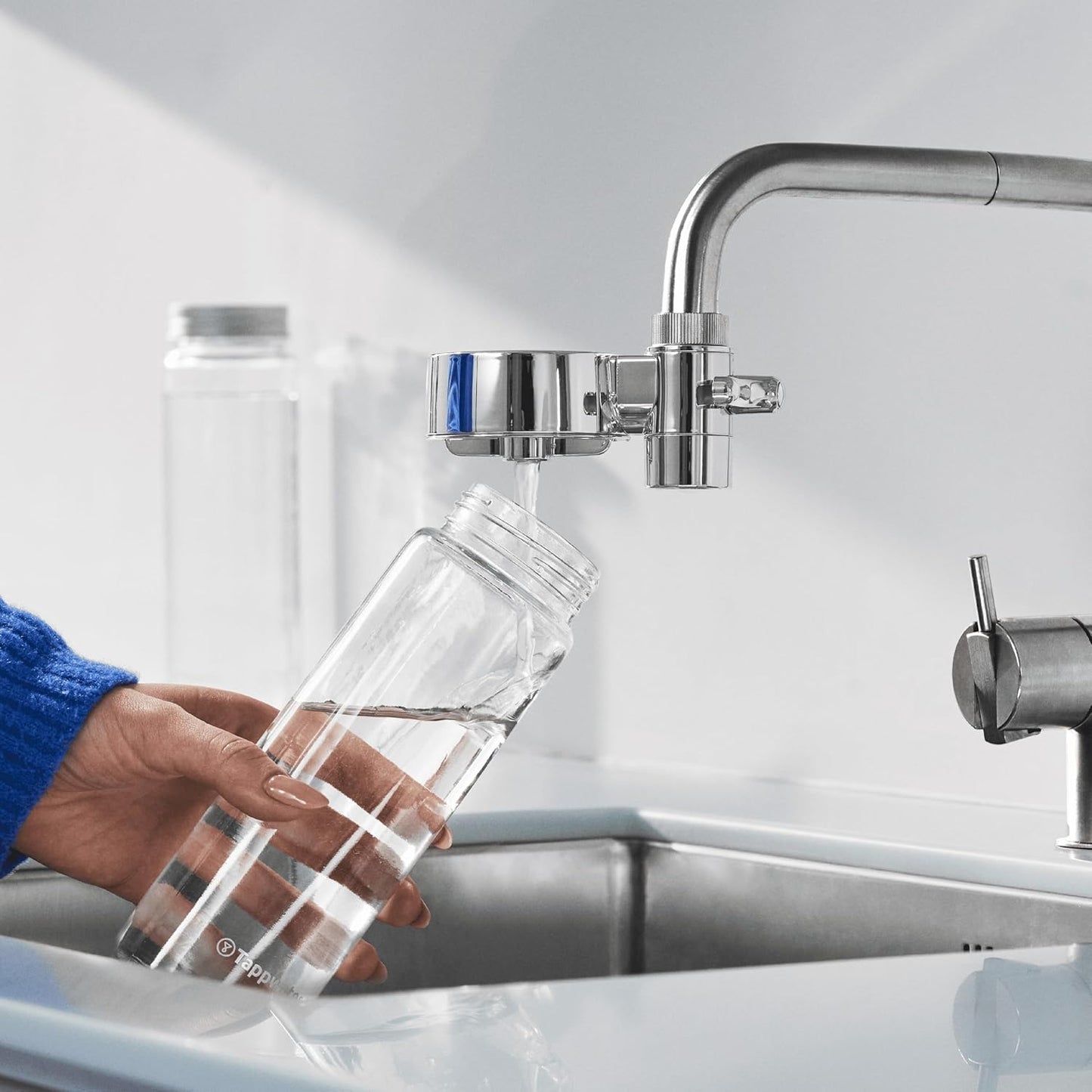 EcoPro Compact Wasserfilter-Set (inkl. 6 Kartuschen), Verchromt + 6 Ersatzkartuschen