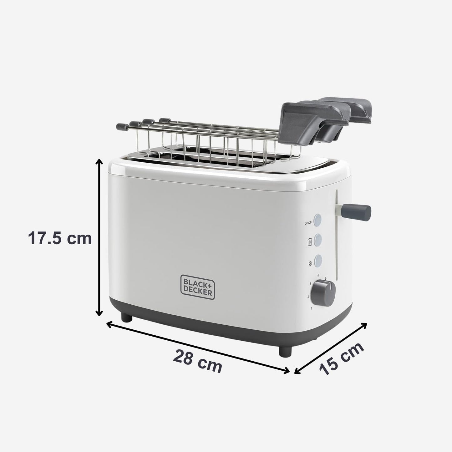 BXTOA820E - Toaster mit 2 breiten Toastschlitzen, 2 Schlitze | Zangen