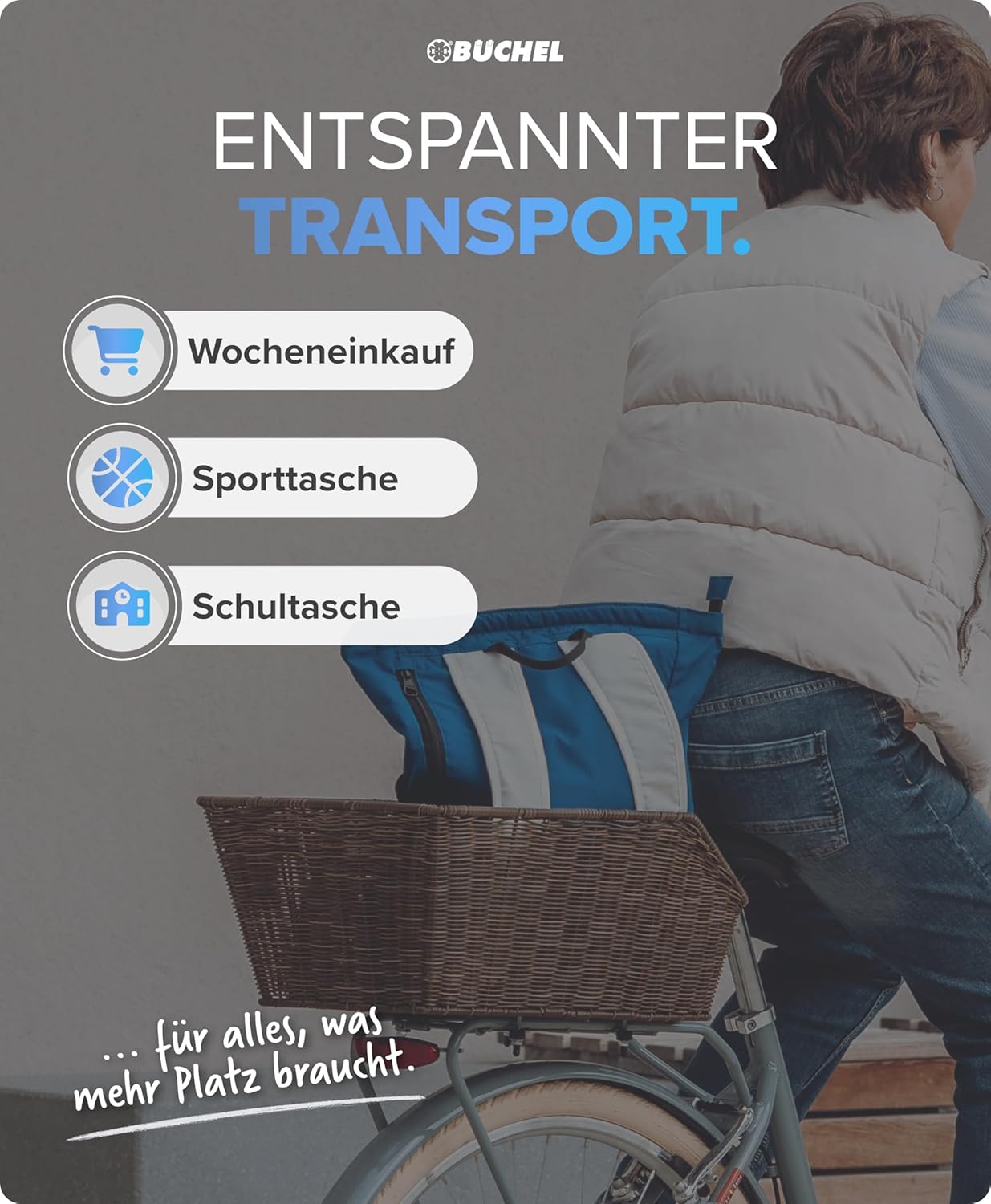 Fahrradkorb, Braun Single