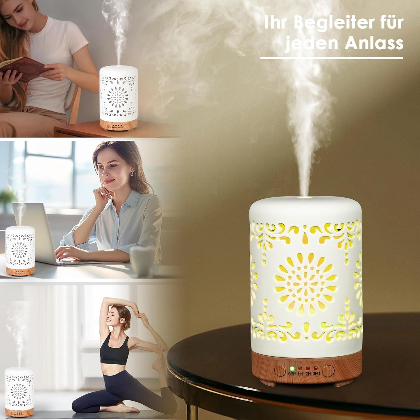 Aroma Ultraschall-Diffusor, 100ml Weiß