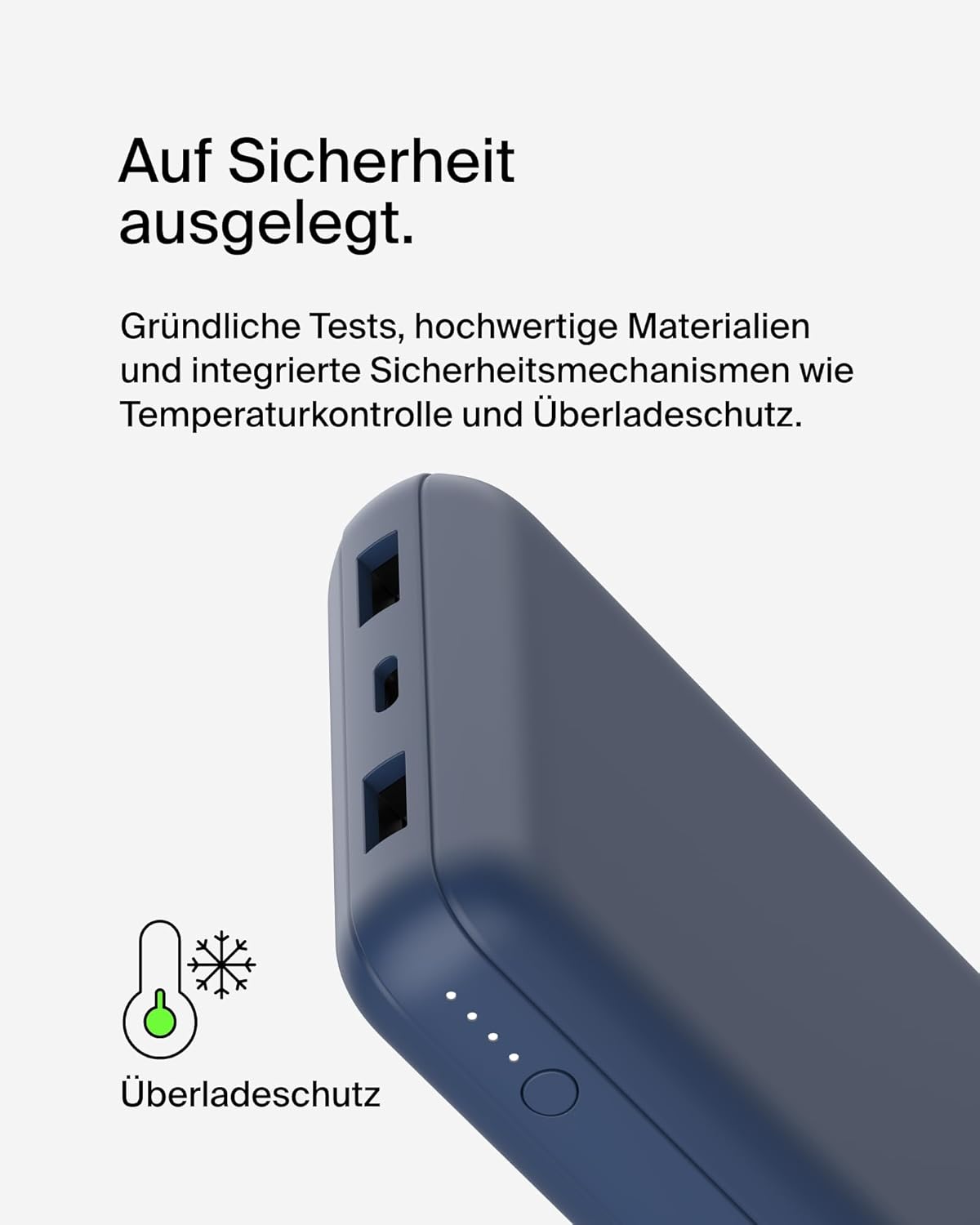 Tragbare Powerbank BoostCharge, 1 Packung ; Blau