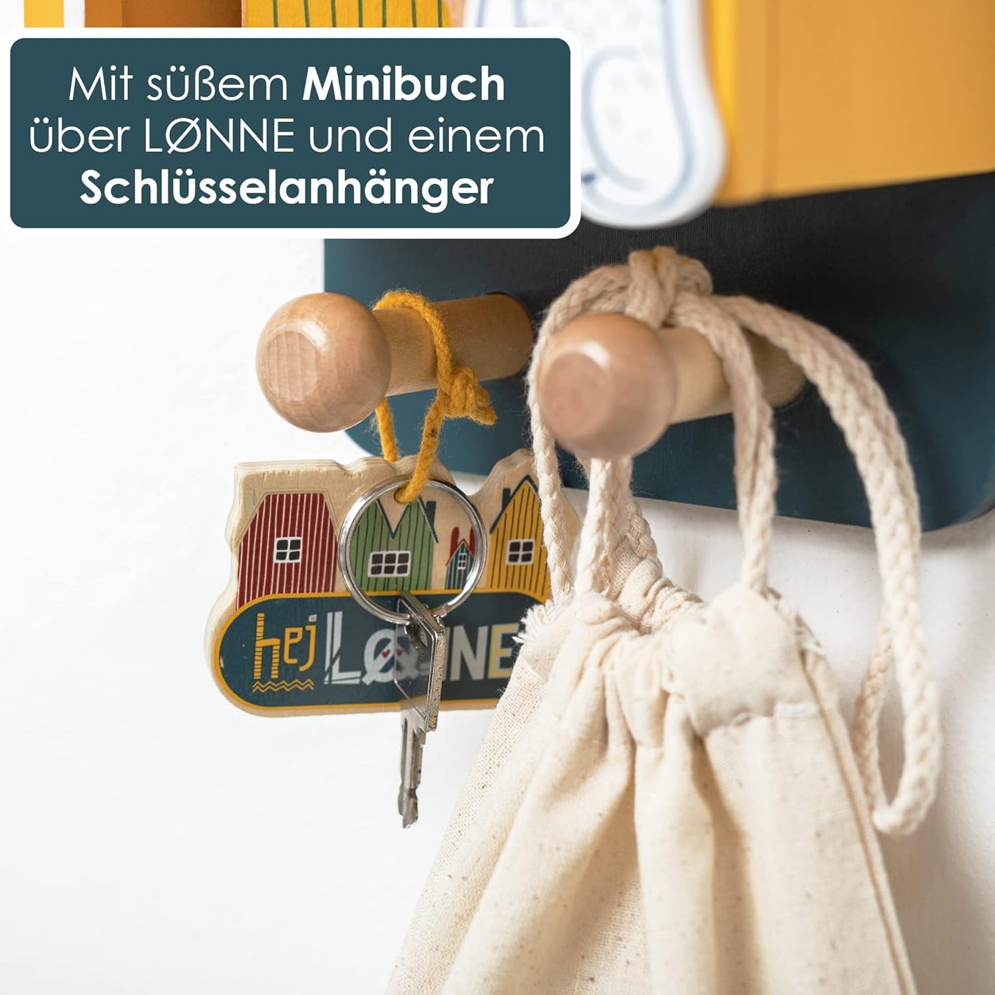 Kindergarderobe mit Haken und Ablagefach, 2 Haken mit Fach