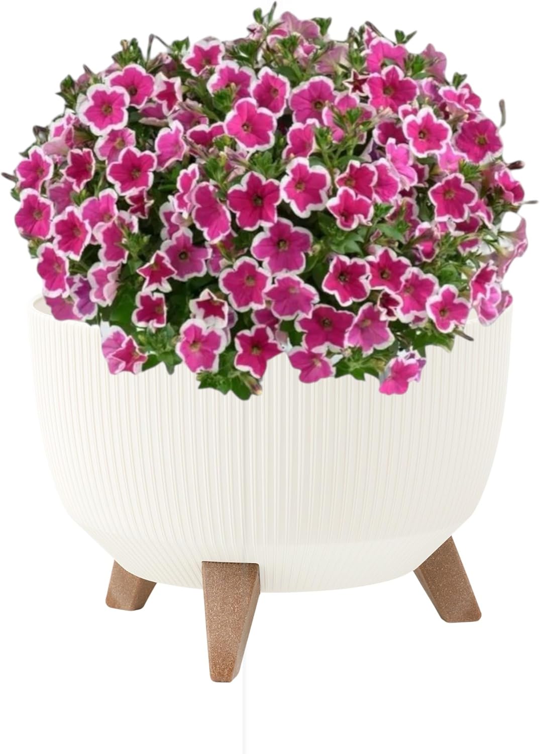 Blumentopf-Schale mit Füssen, Creme XL - 47 cm