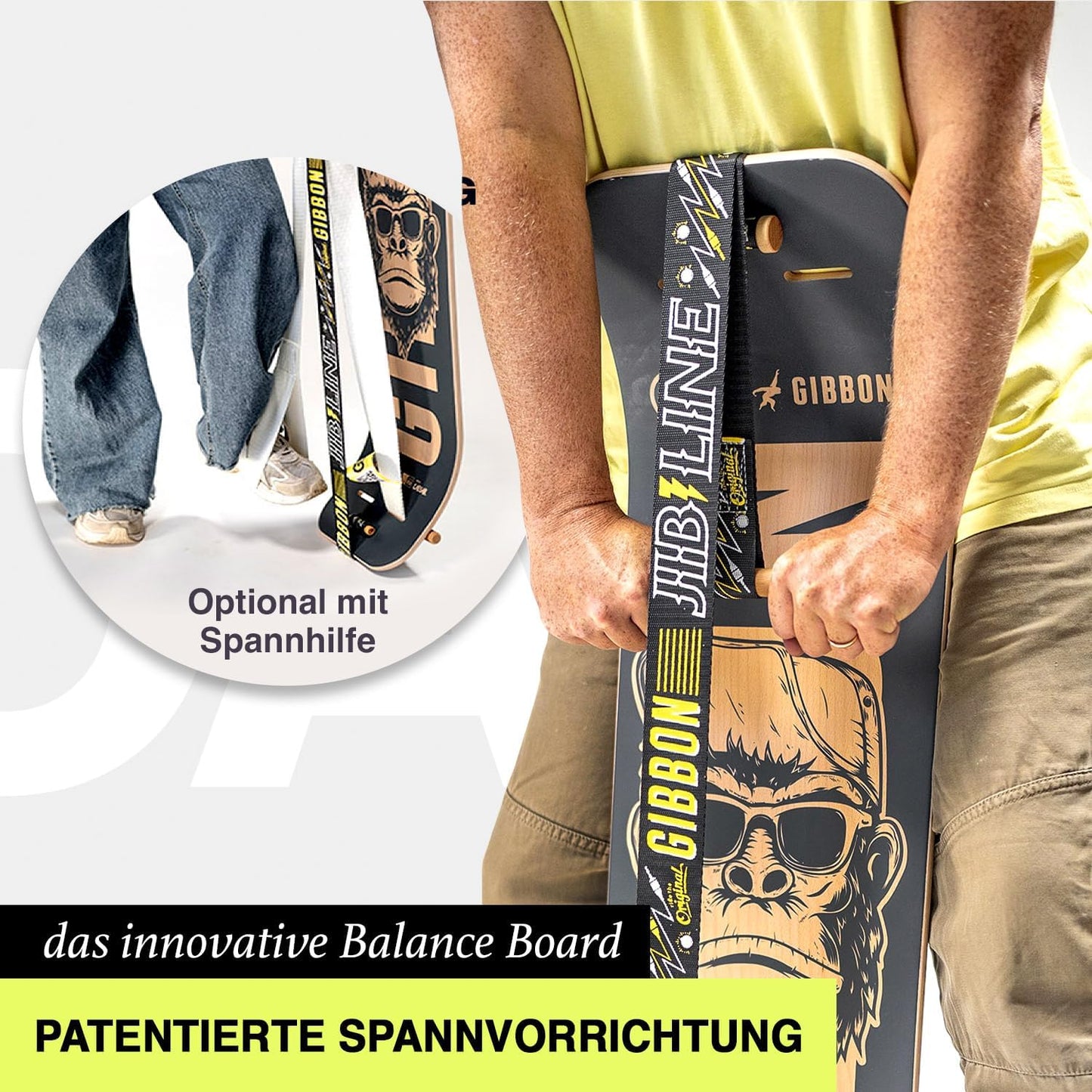 Gyboard Balance Board mit App-Unterstützung, Schwarz / Weiss