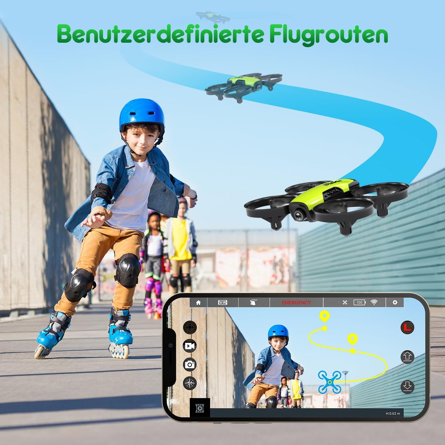 Mini-Drohne U61 mit Kamera & 21 Min. Flugzeit, 2. Gelb