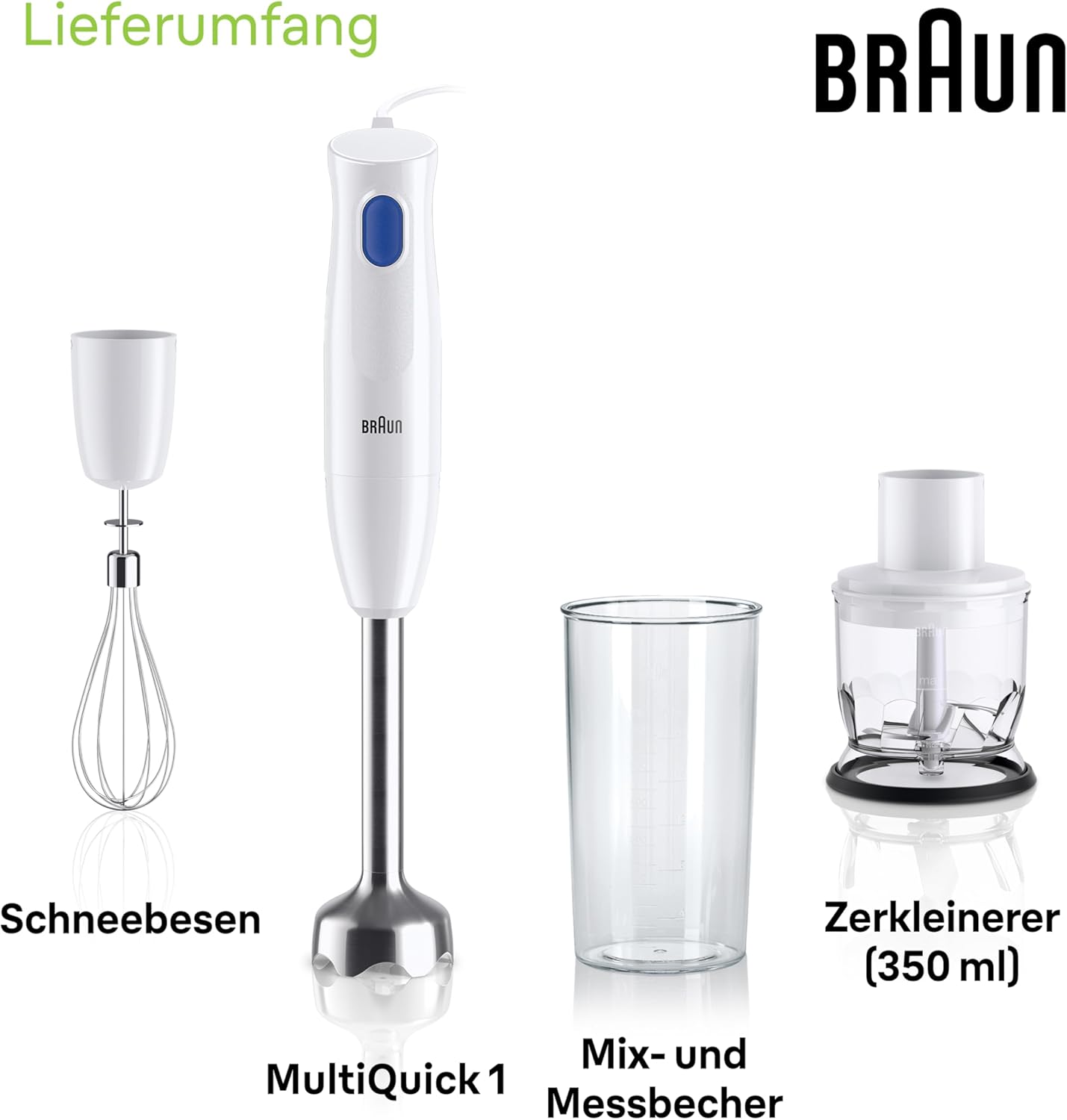 Stabmixer MultiQuick 1 MQ 10.202M mit Zubehör-Set, MQ 10.202M