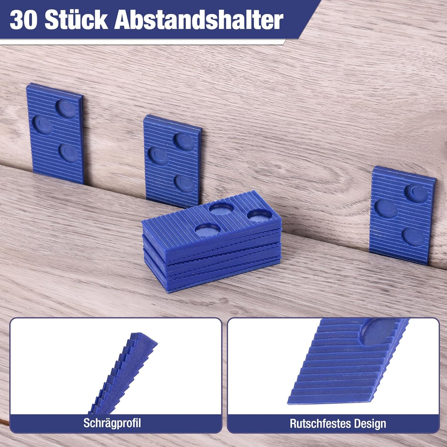 Laminat-Verlegeset mit Hammer und Abstandshaltern