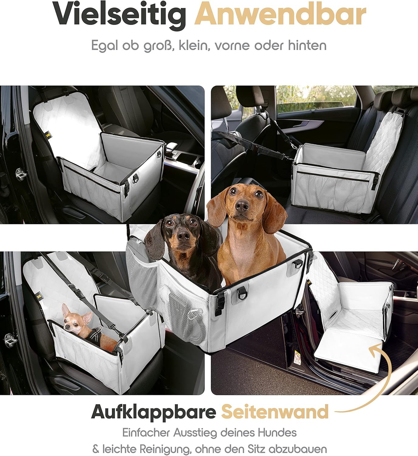 Hundeautositz, Hellgrau