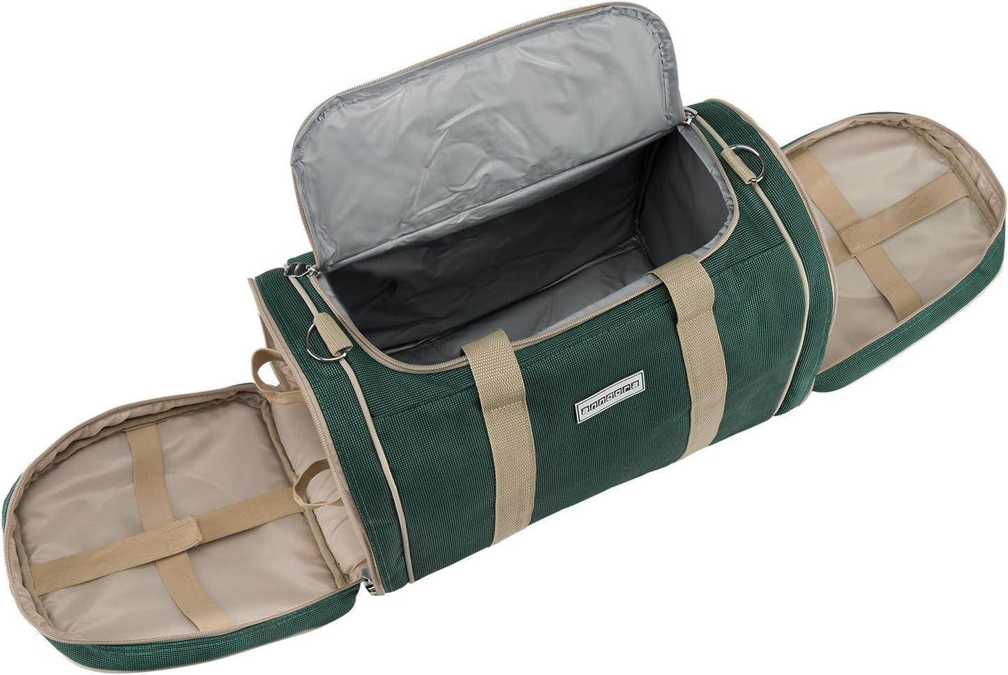 Picknick-Set mit Kühltasche und Decke für 4 Personen, 3337: Dunkelgrün Beige