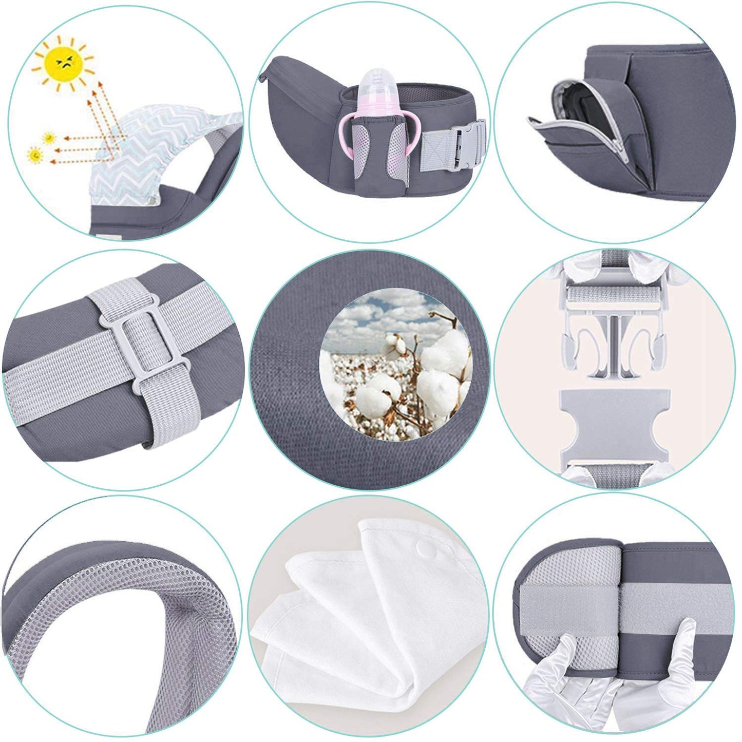 Ergonomische Babytrage mit Hüftsitz (3-48 Monate)