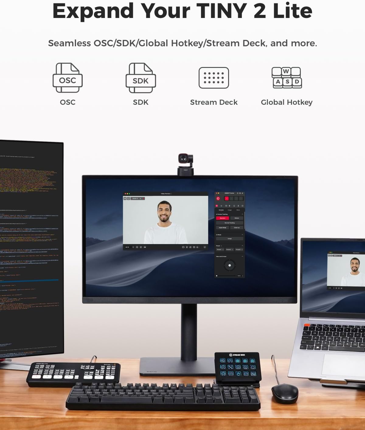 4K PTZ Webcam Tiny 2 Lite mit KI-Tracking und Mikrofon