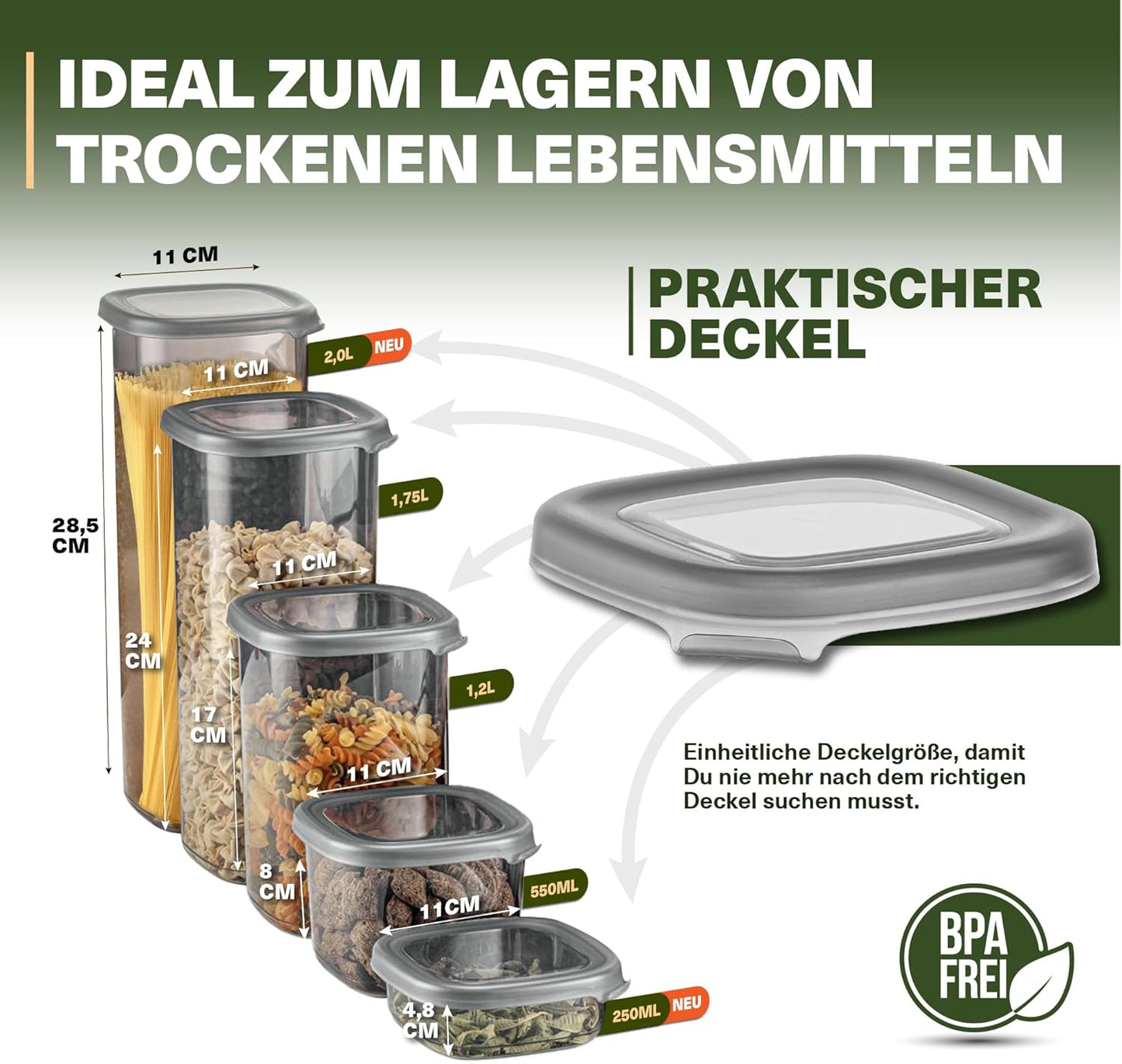 12er-Set Vorratsdosen mit Deckel, Peggy 12er 0,250 L Set
