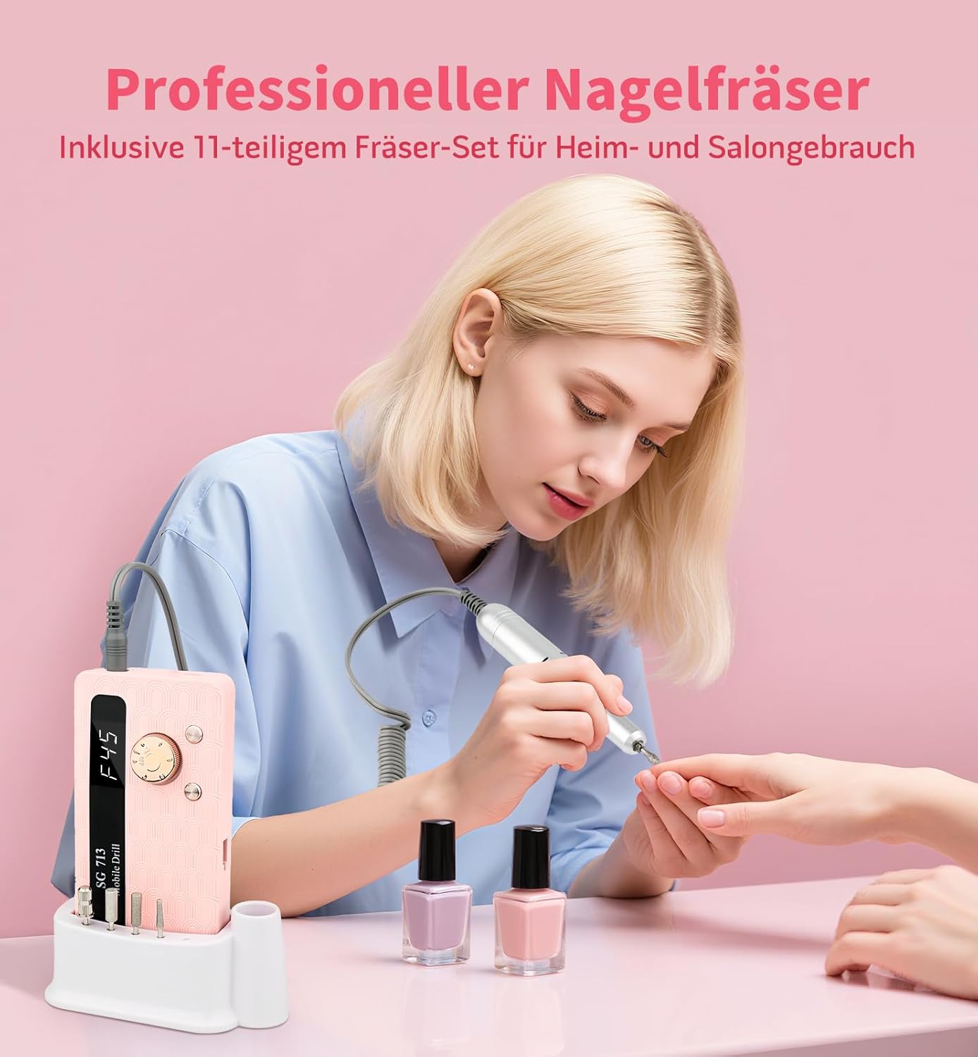 Elektrische Nagelfräse mit LED Display, 45000U/Min