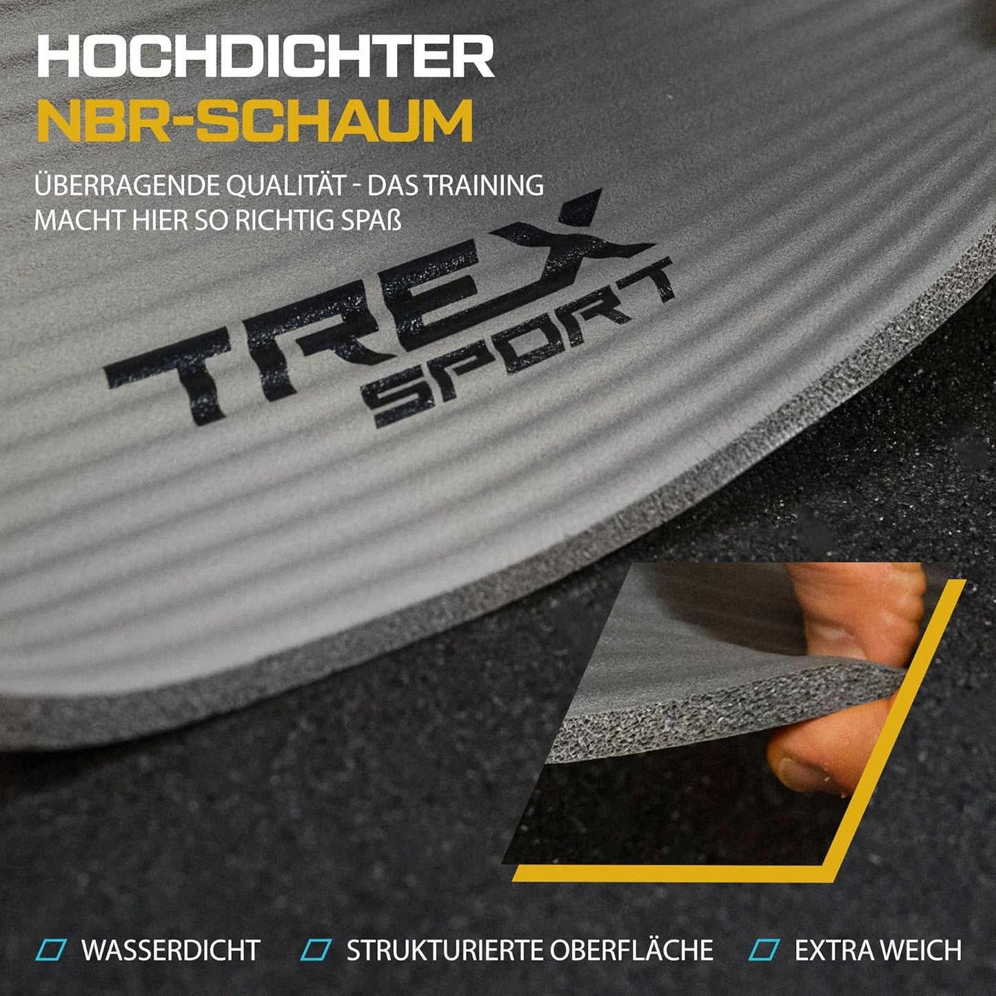 Gymnastikmatte extra dick & weich, Grau