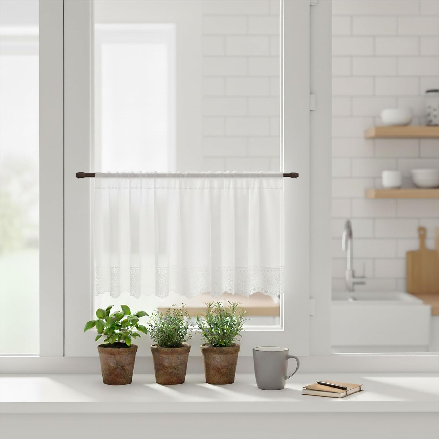 Ausziehbare Vitragestangen, 2 Stück, 40-60 cm, 40-60 cm