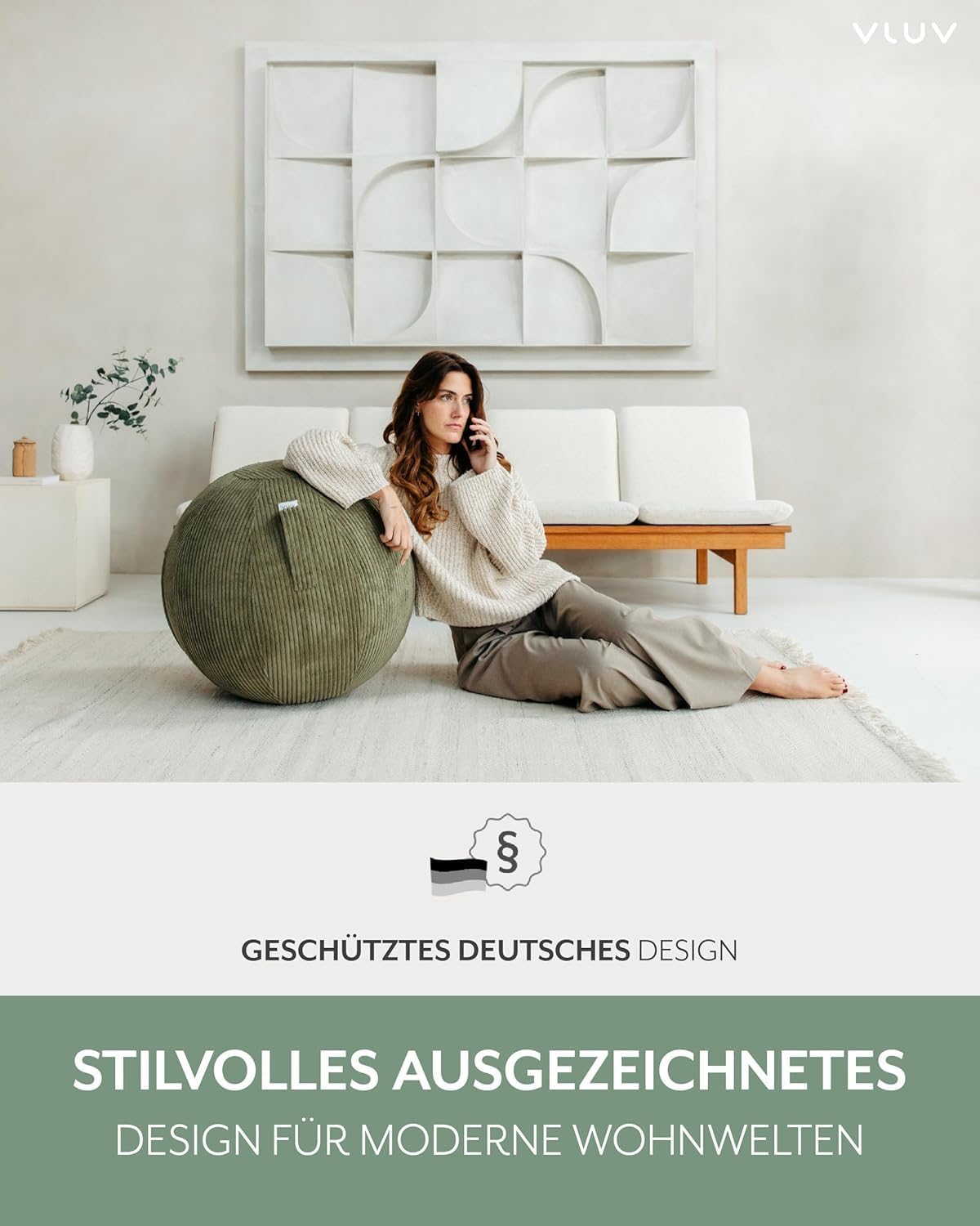 Sitzball Vlip Ø 50-55 cm, Oliv, Olive 50 - 55cm