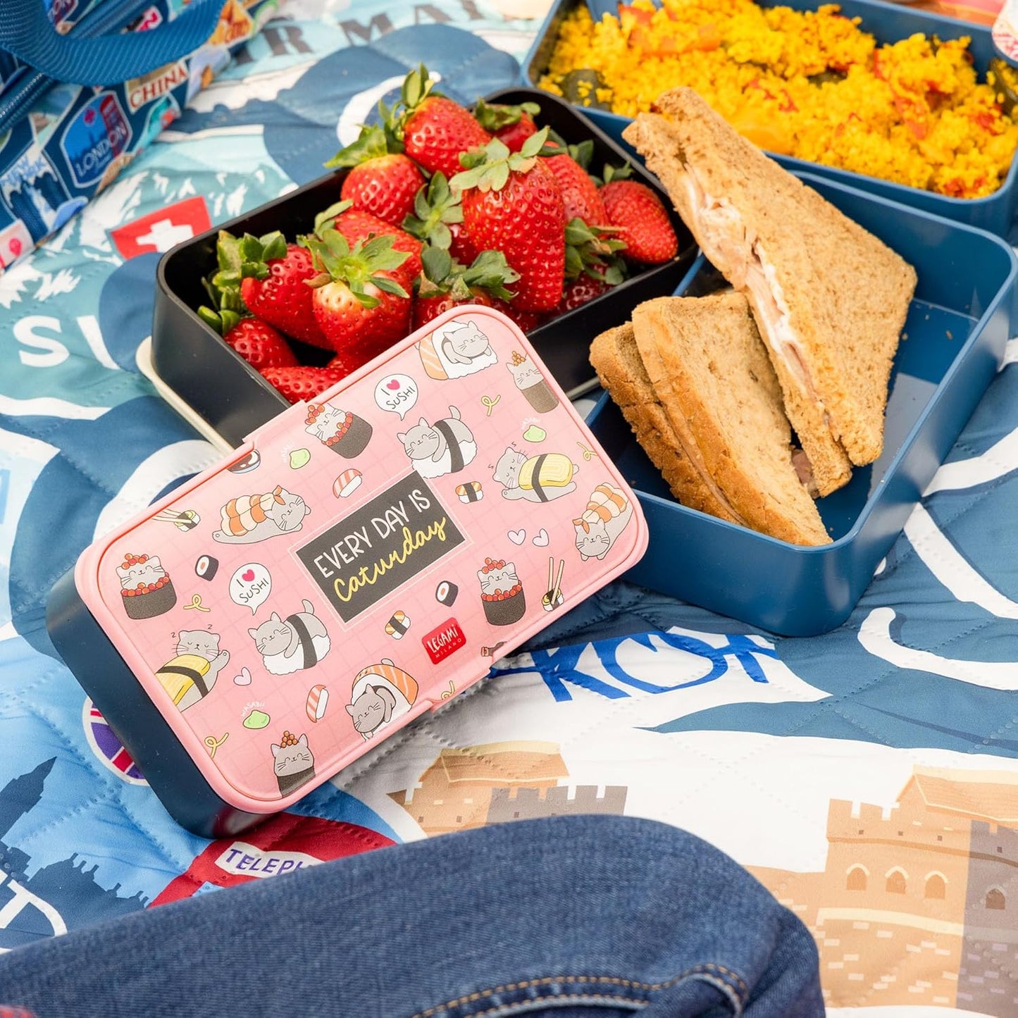 Lunchbox mit Besteck, SUSHI CAT