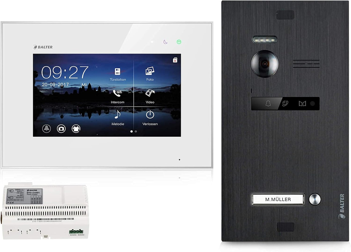EVO Video Türsprechanlage mit Touchscreen, 2 Monitore Mit App