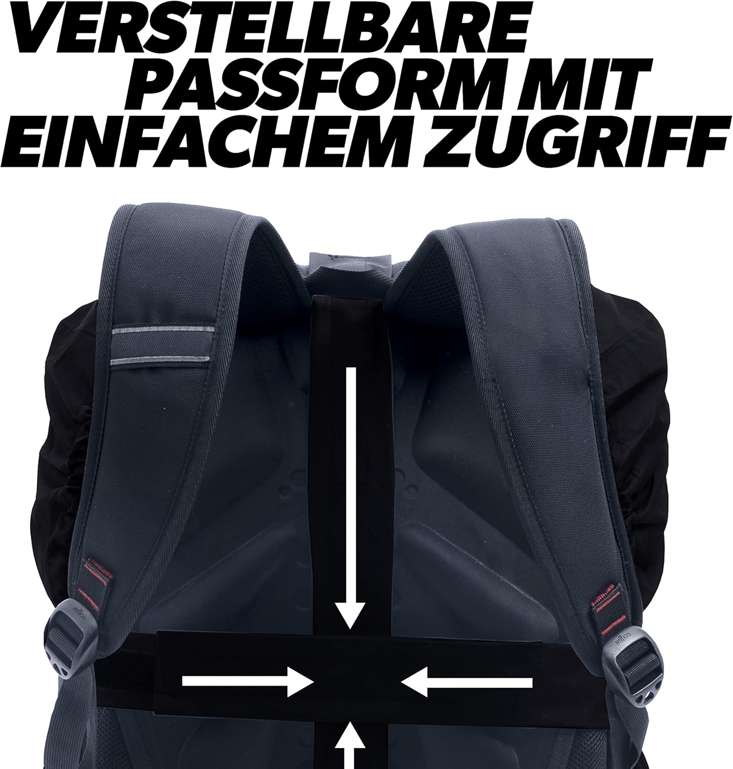 Wasserfester Rucksack-Regenschutz, Schwarz, Grösse (57cm x 47cm)