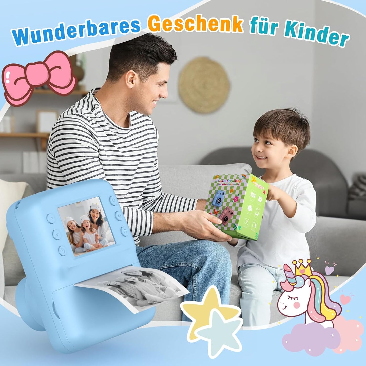Sofortbildkamera für Kinder, BLAU