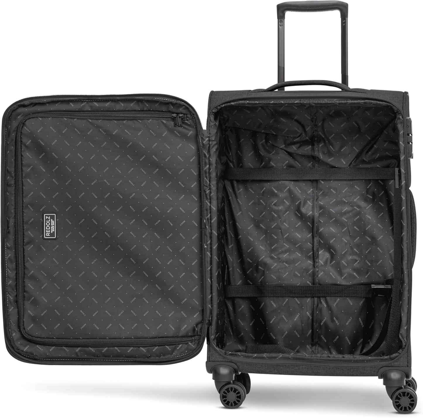 Essentials 12 THREE SET 4-Rollen Kofferset 3-tlg. mit Dehnfalte, Kofferset (3-teilig) erweiterbar Schwarz